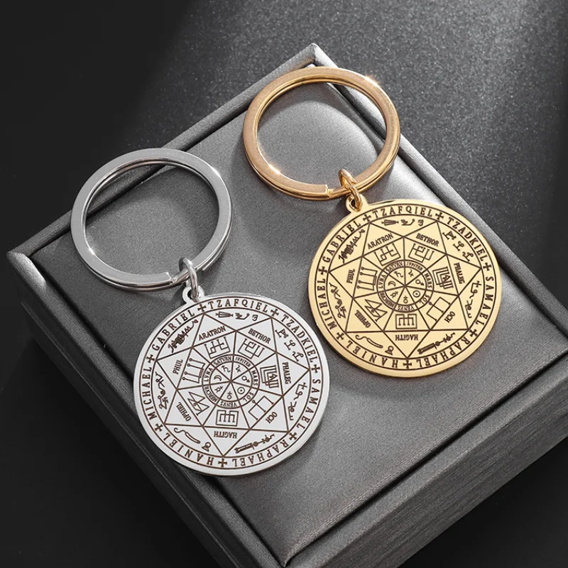 

Винтажная Подвеска из нержавеющей стали с изображением семь ангелов Волшебный Массив кулон Соломон кабала амулет для мужчин и женщин удачи брелок для мотоцикла