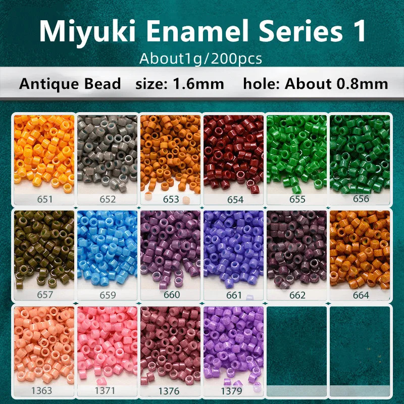 1.6mm 200pcs/1g DB beads Miyuki Yuxing antique beads enamel series DIY earrings bracelets jewelry materials imported from Japan