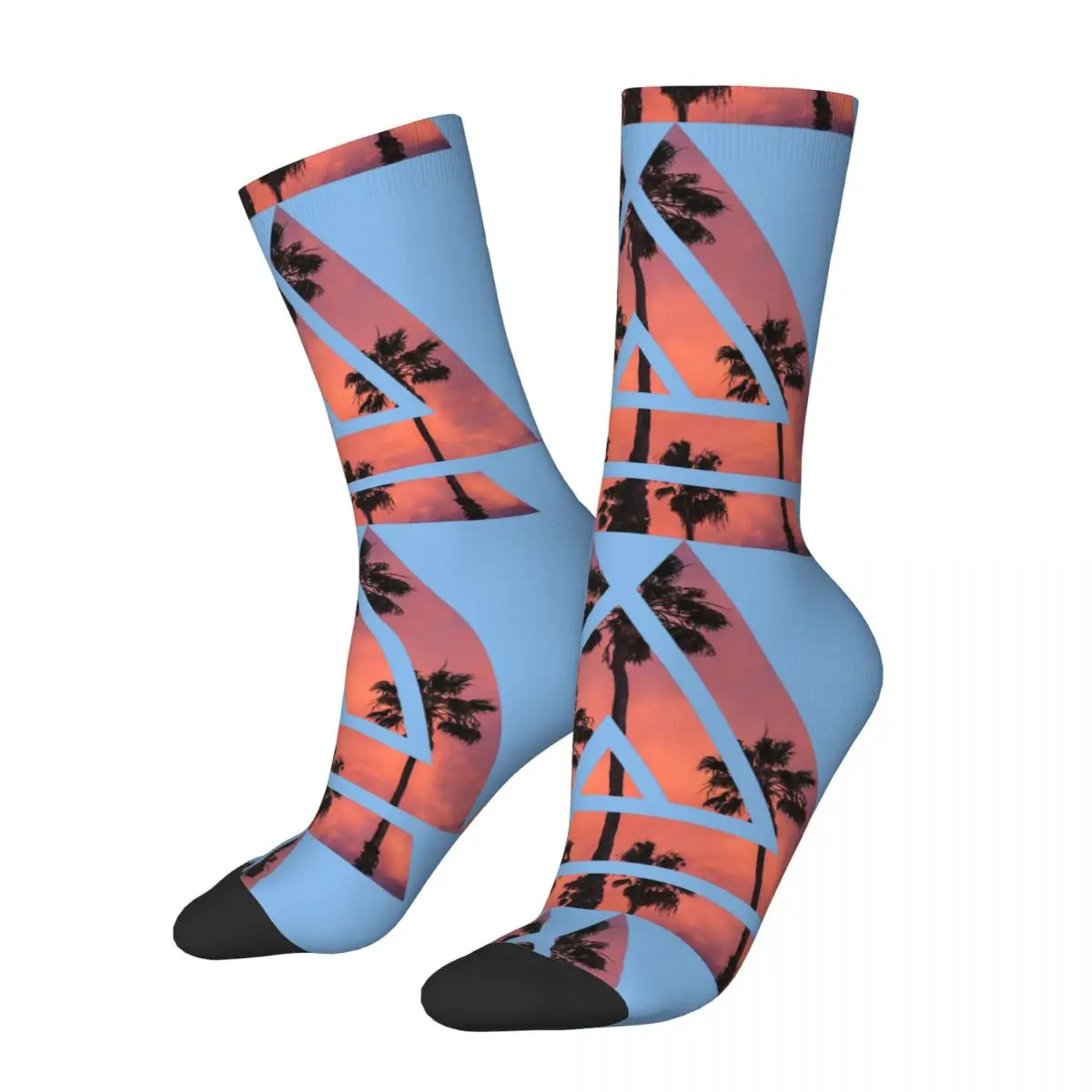 

Hip Hop Retro Simple Print Crazy Men's compression Socks Unisex Geometric Sunset Beach The Scenery Harajuku Pattern Crew Sock