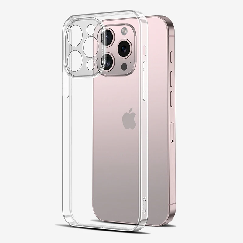 Прозрачный силиконовый мягкий чехол для iPhone 16 15 14 13 12 11 Pro Max Plus Mini ультратонкий