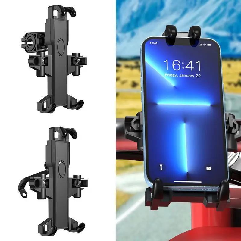 

Motorcycle Phone Holder Bike Phone Mount Handlebar Bicycle Scooter Handlebar Phone Cradle Clip Compatible W/ 4.5-7.2 Universal
