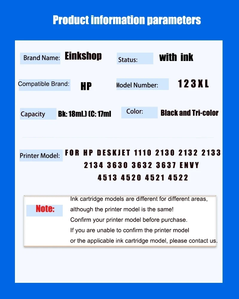 Совместимый чернильный картридж vilaxh 123XL для HP 123 XL принтера HP123 Deskjet 1110 2130 2132 2133 2134