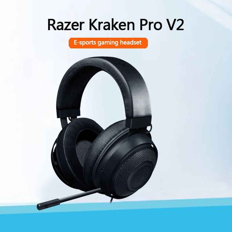 Новые черные Игровые наушники Kraken Pro V2 проводная стереогарнитура с кошачьими