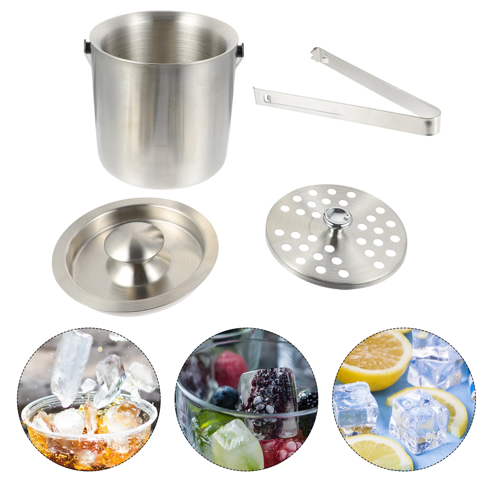 

Ice Bucket Beverage Chillerbottle Cooler Champagne Holder Cube Bartender Beer Drink Metal Tub Insulated Buckets Cocktail
