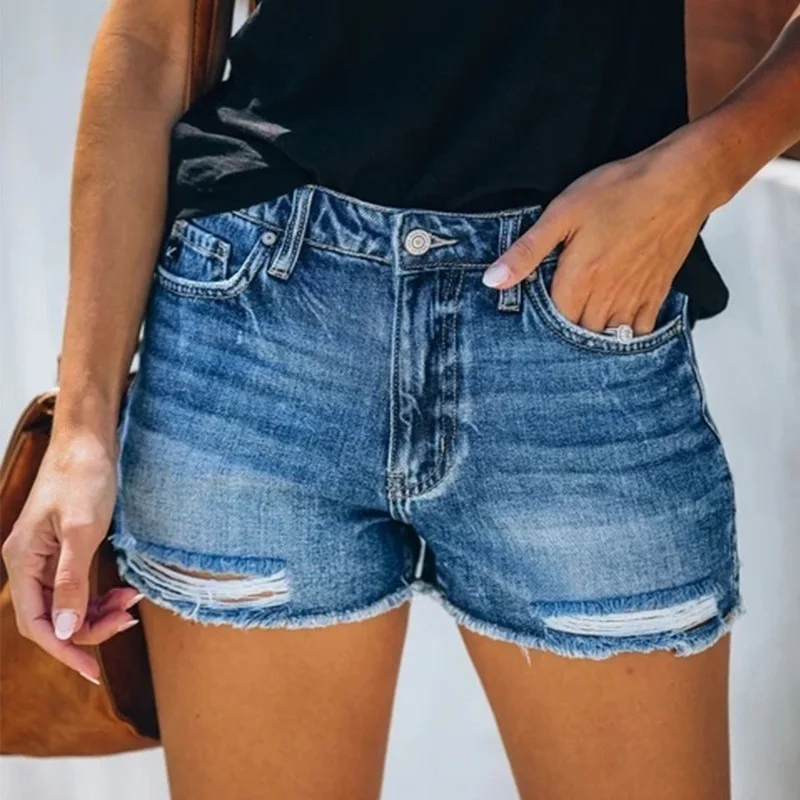Summer Women's Jeans Casual Wash Hole Shorts jean shorts women  sexy girl