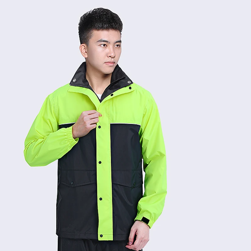 

Waterproof Motorcycle Raincoat Men Luxury Thick Poncho Rain Jacket Pants Suit Portable Waterproof Impermeable Rain Gear XF100YH