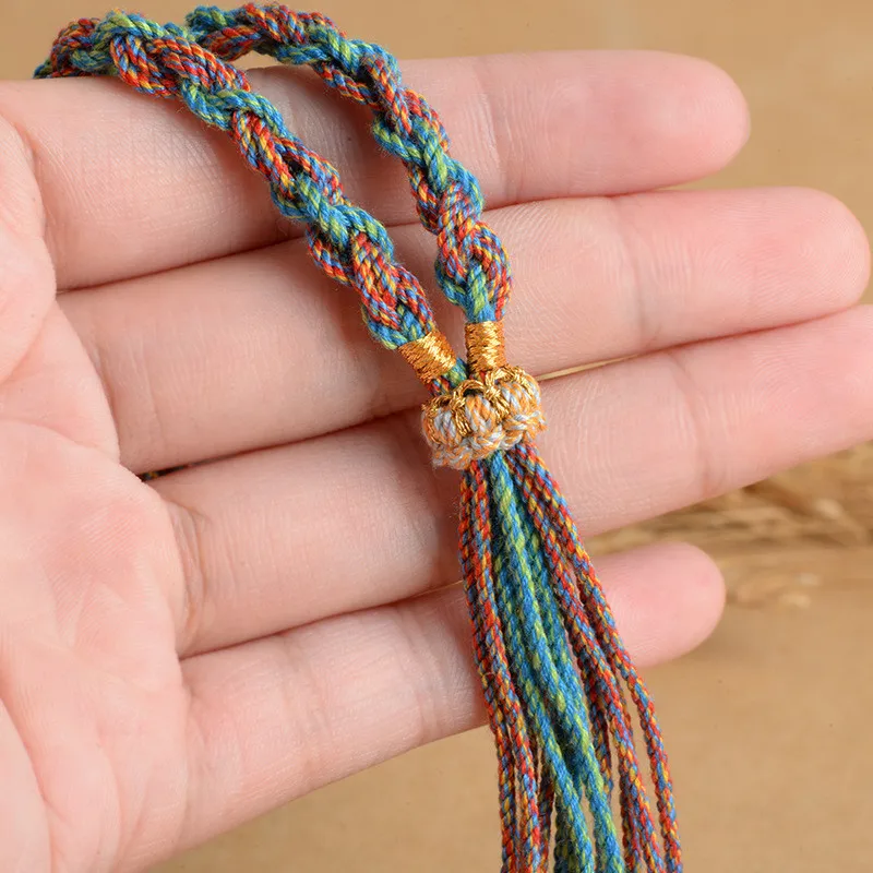 Женское ожерелье с подвеской из хлопчатобумажной нитки ювелирное изделие ручной