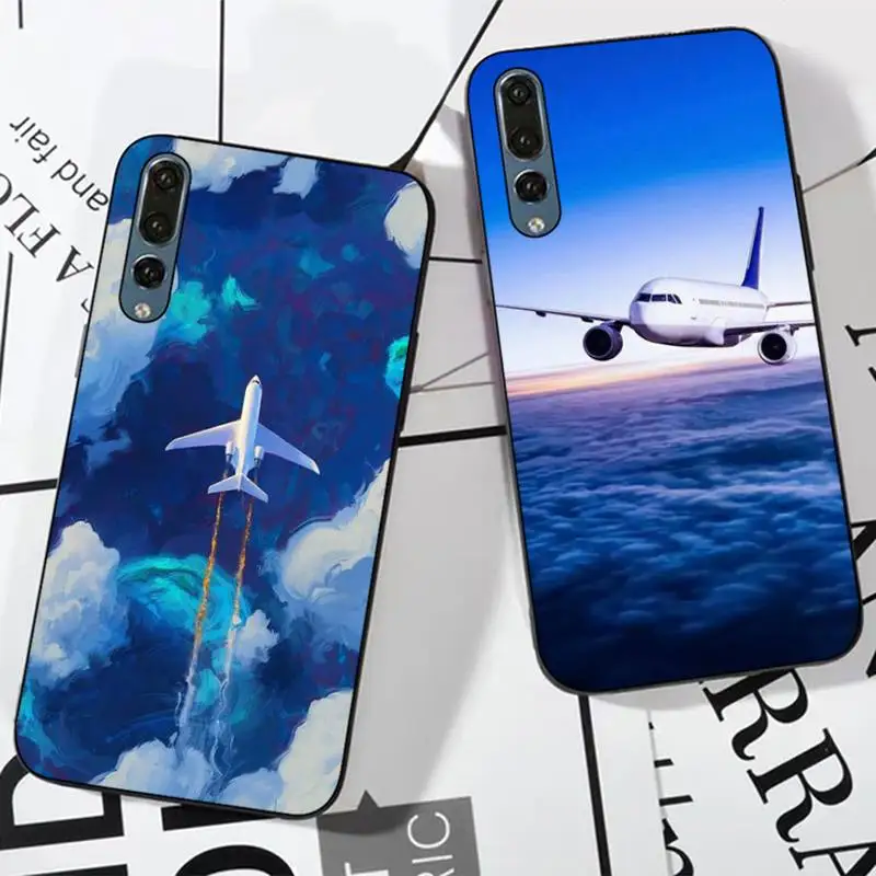 

Aircraft Airplane Phone Case For Huawei P 8 9 10 20 30 40 50 Pro Lite Psmart Honor 10 lite 70 Mate 20lite
