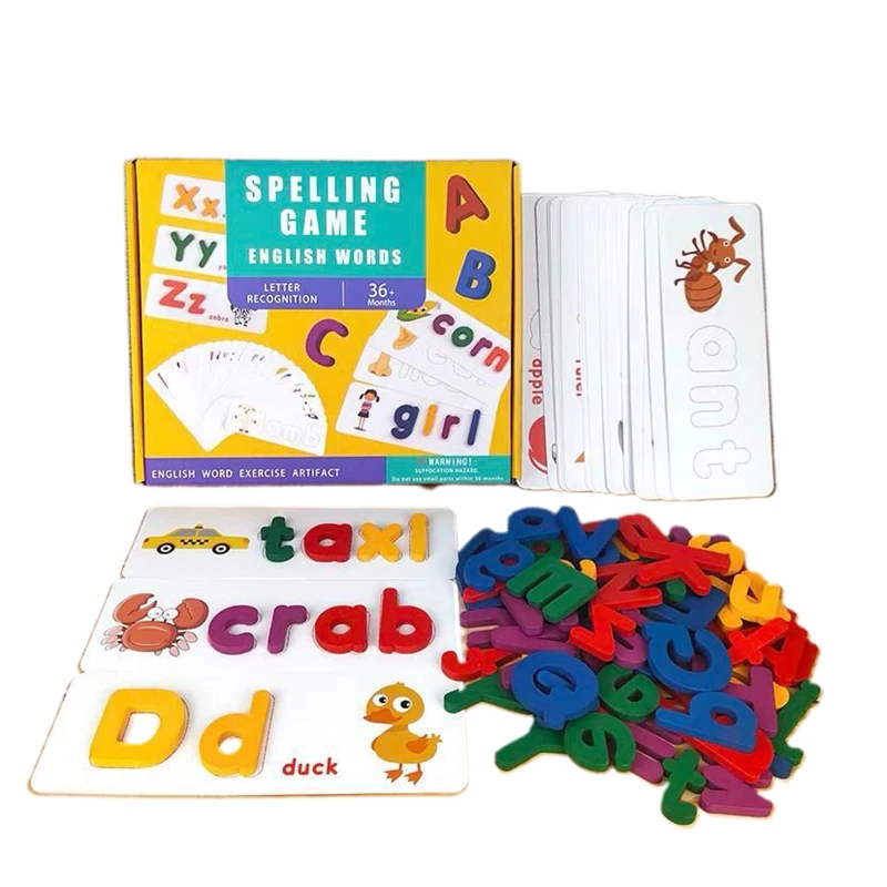 

Wooden Alphabet Supplies Table Play Toy Multifunctional Table Letter Blocks Game with Wooden Blocks Creative Kids Gift G2AE