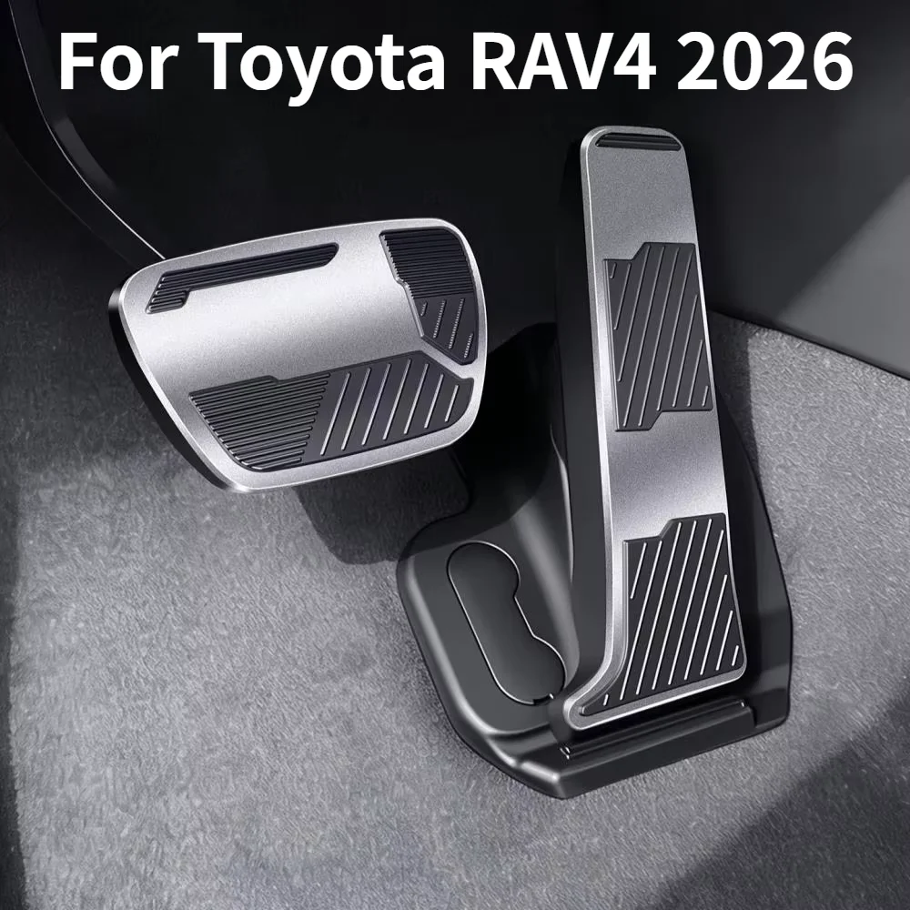 Фото Накладки на педали газа и тормоза для Toyota RAV4 2026 (6-е поколение, XA60) из алюминиевого сплава, противоскользящие, с защитой от царапин, для стайлинга автомобиля №1