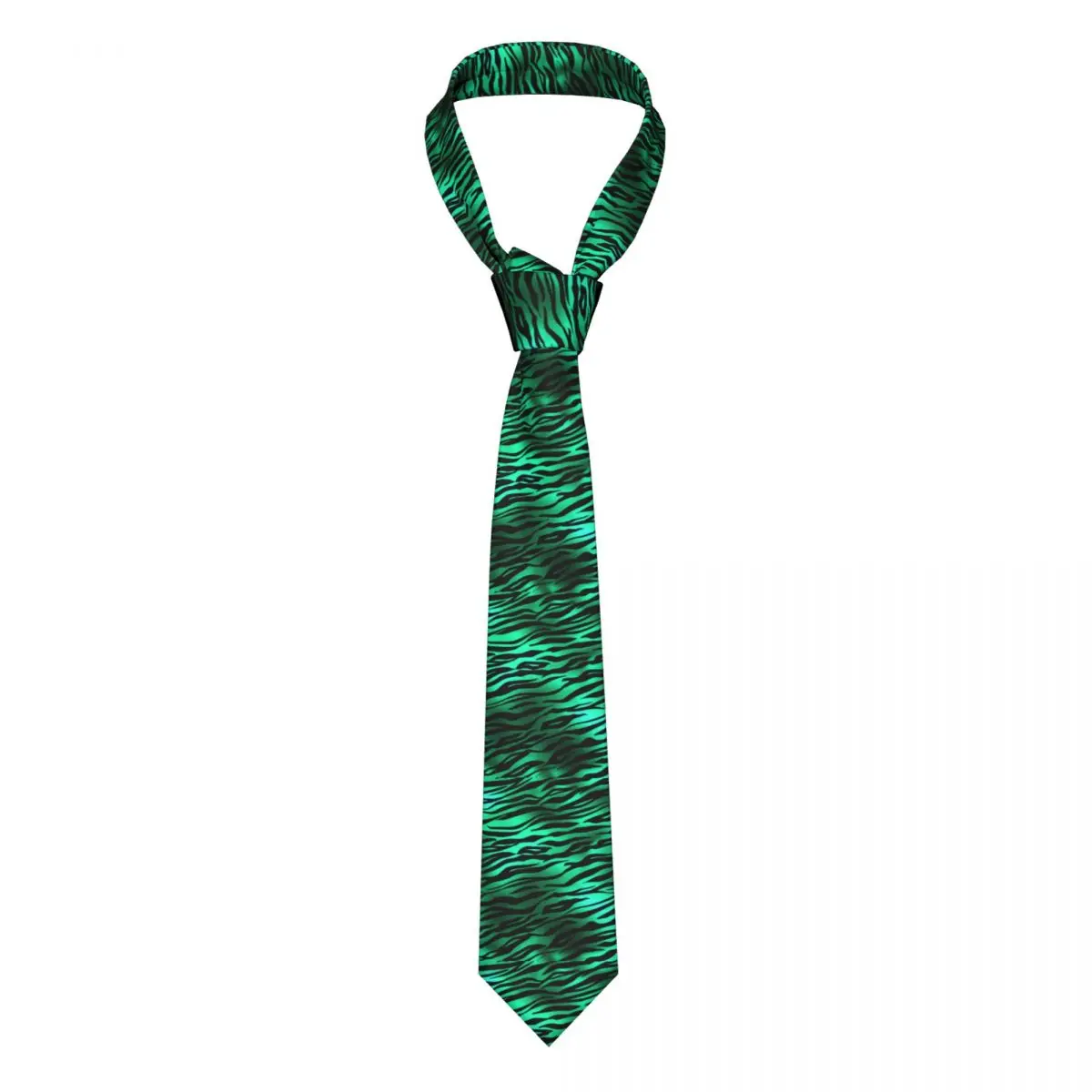

Zebra Print Tie Green And Black Stripes 8CM Design Neck Ties Gift Party Men Blouse Cravat
