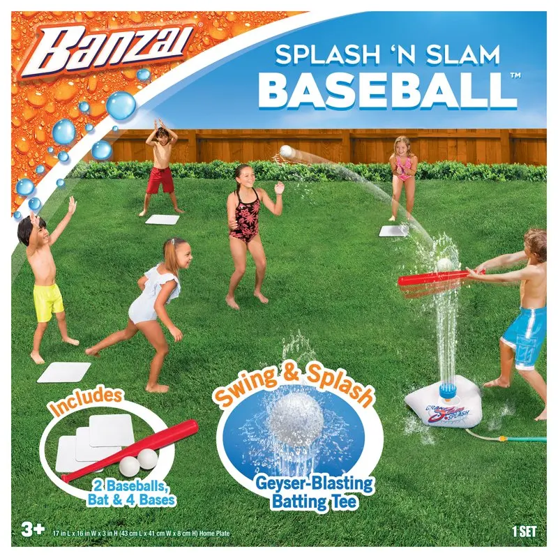 

+ Adorable Kids Baseball Set - Includes Plastic Bat + 2 Plastic Balls + Home Plate & Bases for Backyard Batting Practice - Perfe