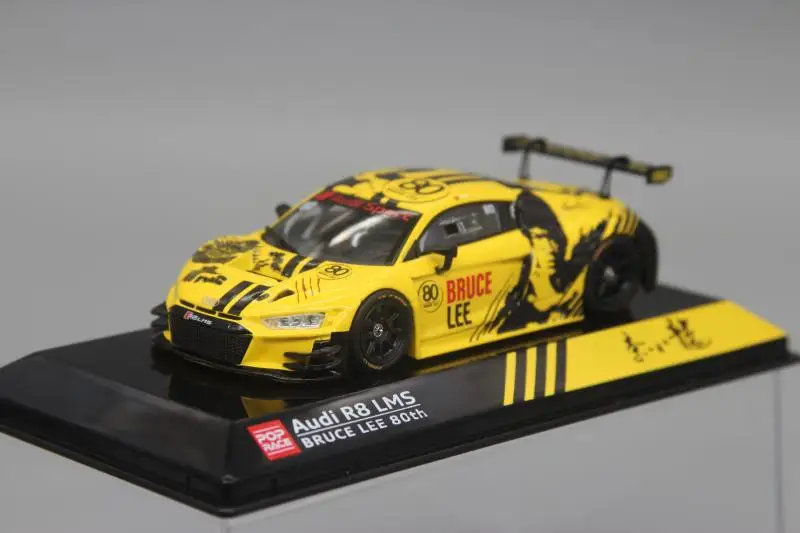 

PopRace 1:43 Bruce Lee Touring Car Model 80th Anniversary Edition R8 Sports Car LMS Evo for Audi