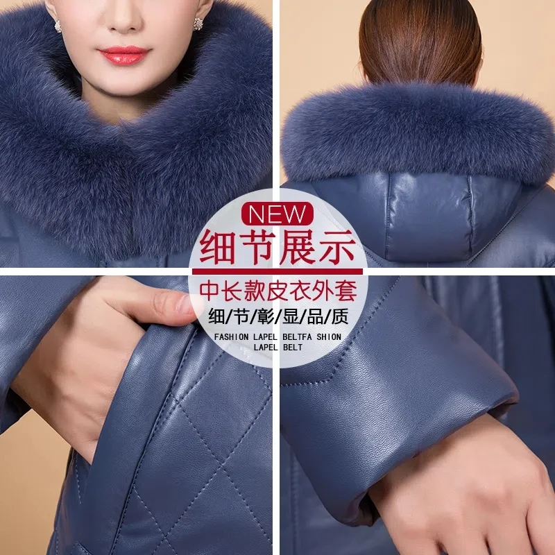 Высококачественное женское пальто из искусственной кожи зимнее новое модное