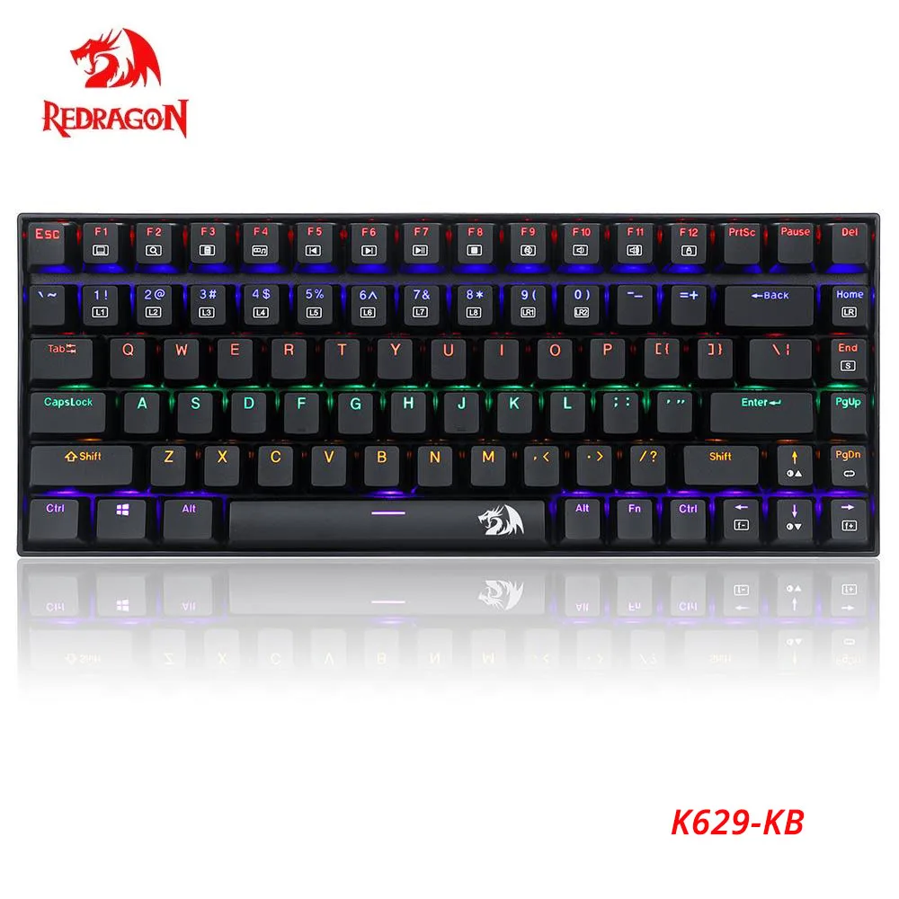 Механическая игровая клавиатура Redragon K629-KB USB с радужсветодиодный светодиодной