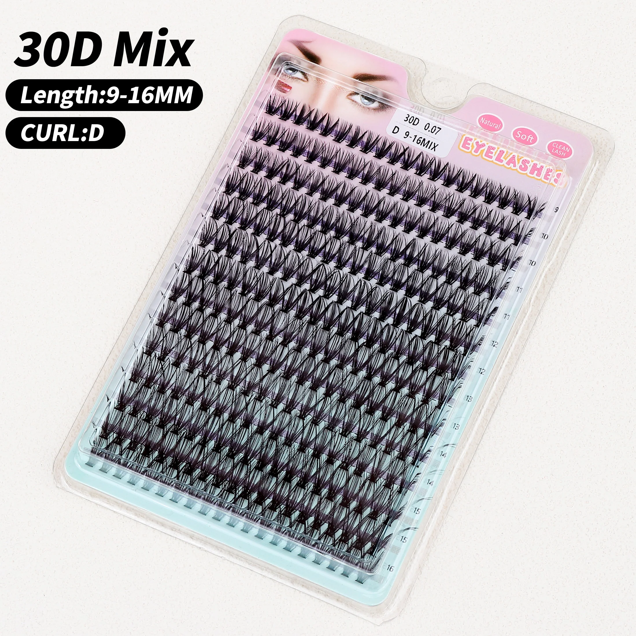 14 рядов 320 кластеров 40D/80D смесь 10-20 мм 5D пушистые кластерные ресницы наращивание
