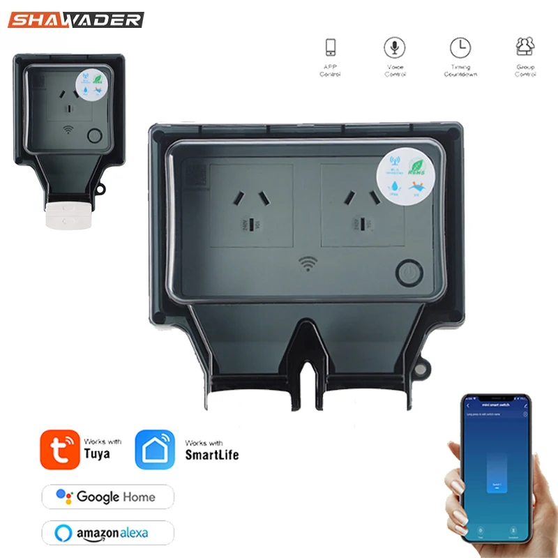 

Смарт-розетка Tuya австралийская настенная, водонепроницаемая, IP66, 220 В