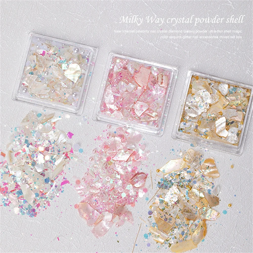 

Sequin Glitter Nail Drill Flash Nail Patch Multi-style Nail Art Sequins Nail Decoration Symphony Symphony Of Light The Galaxy