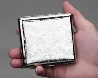 copper stainless steel carved 20 piece portable metal moisturizing cigarette case