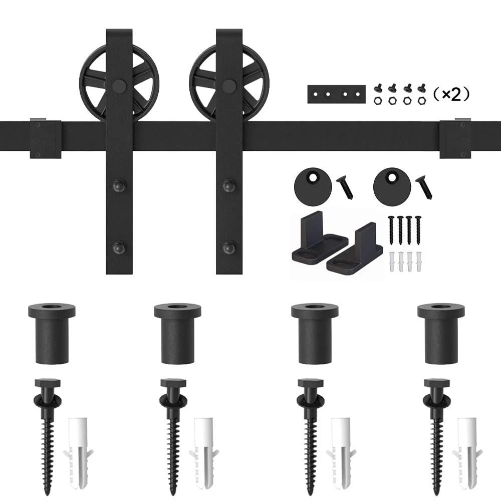 

Door Rail Wheel Lifting Single Door Barn Hanging Track Sliding Complete Set Kit Furniture Noise Reduction Buffer Room Accessorie