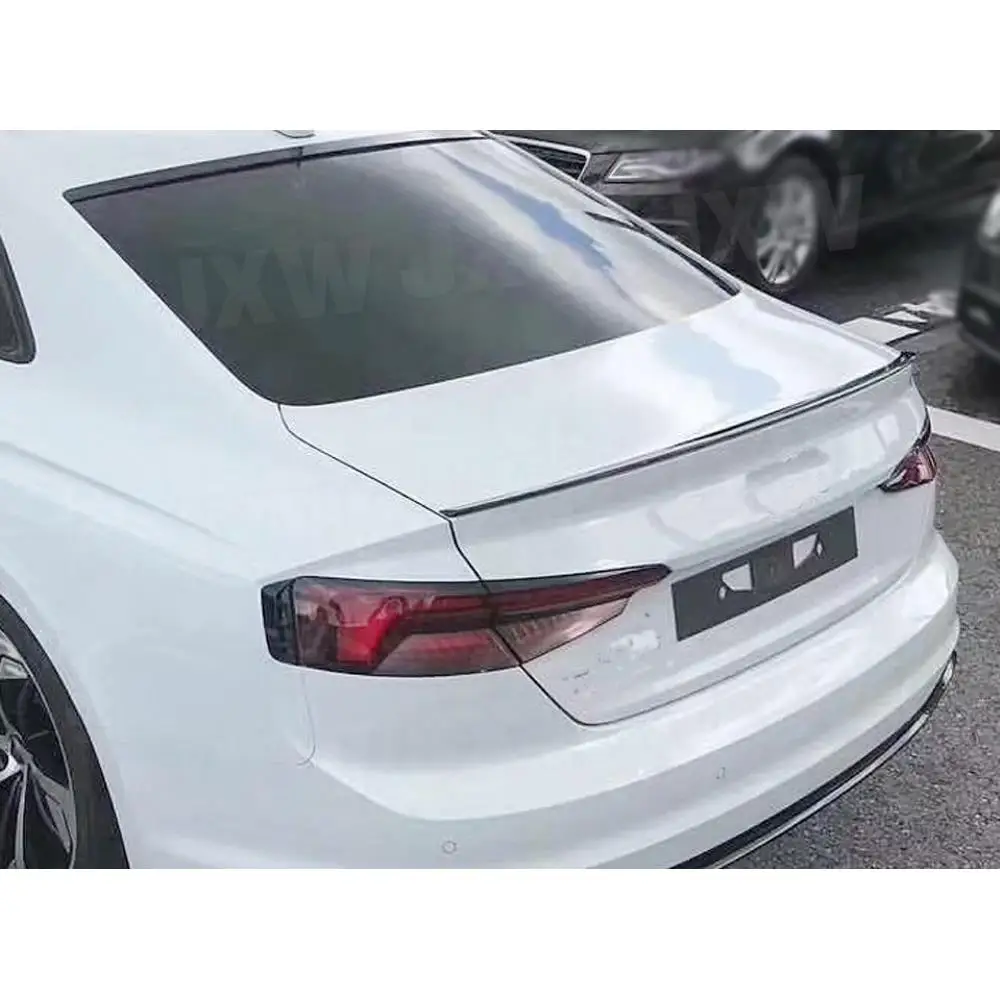 Фото JXWANCF задний бампер из углеродного волокна, спойлер, крылья для Audi A5 S5, наклейка на спойлер 2017 2018 2019, авто украшение, 4 двери №2