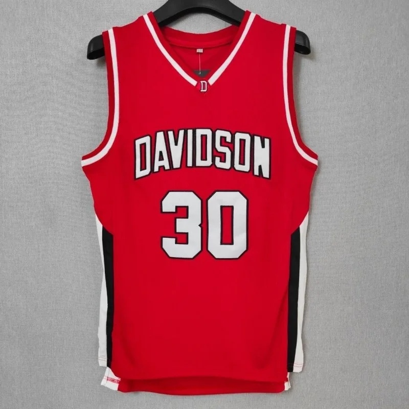 

Basketball Jersey Men Oversize 30 Stephen Curry DAVIDSON College Embroidery Breathable Athletic Sports Street Hip Hop Sportswear