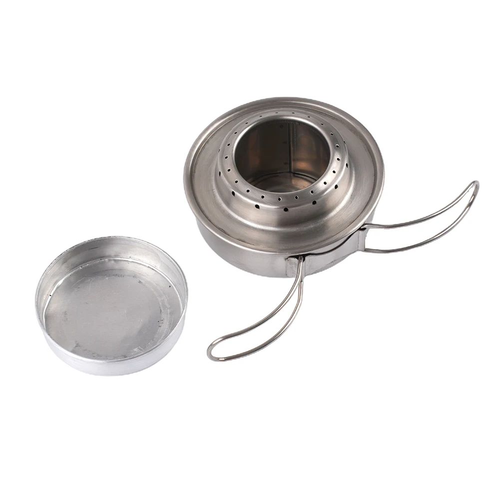 

Band New Alcohol Stove Cooking Stove Alcohol Stove Backpacking Camping Equpiment Picnic Round Stainless Steel For Hiking