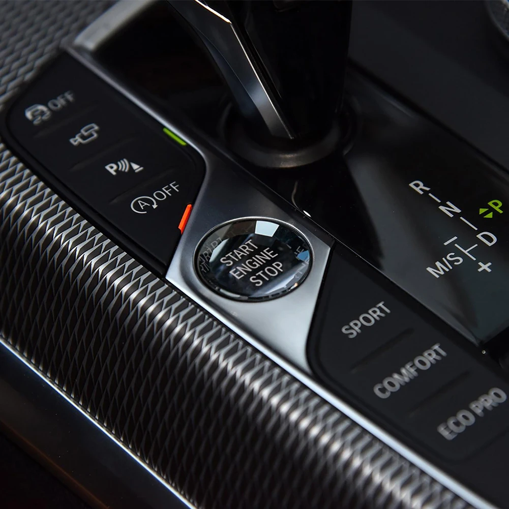 

For BMW G F Series F30 F10 G20 F48 G30 Switch Button Start Engine Start Trim Switch Button Silver Durable Portable