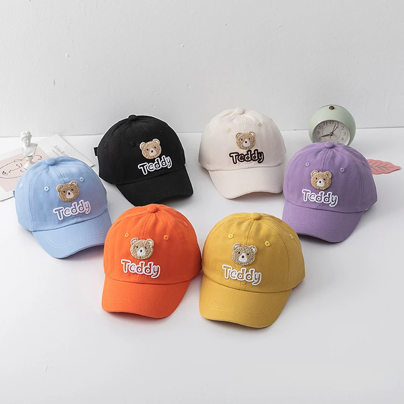

Korean Kids Cartoon Bear Baseball Caps Spring Summer Baby Boys Girls Visors Children Outdoor Sun Hats Kids Hats Caps