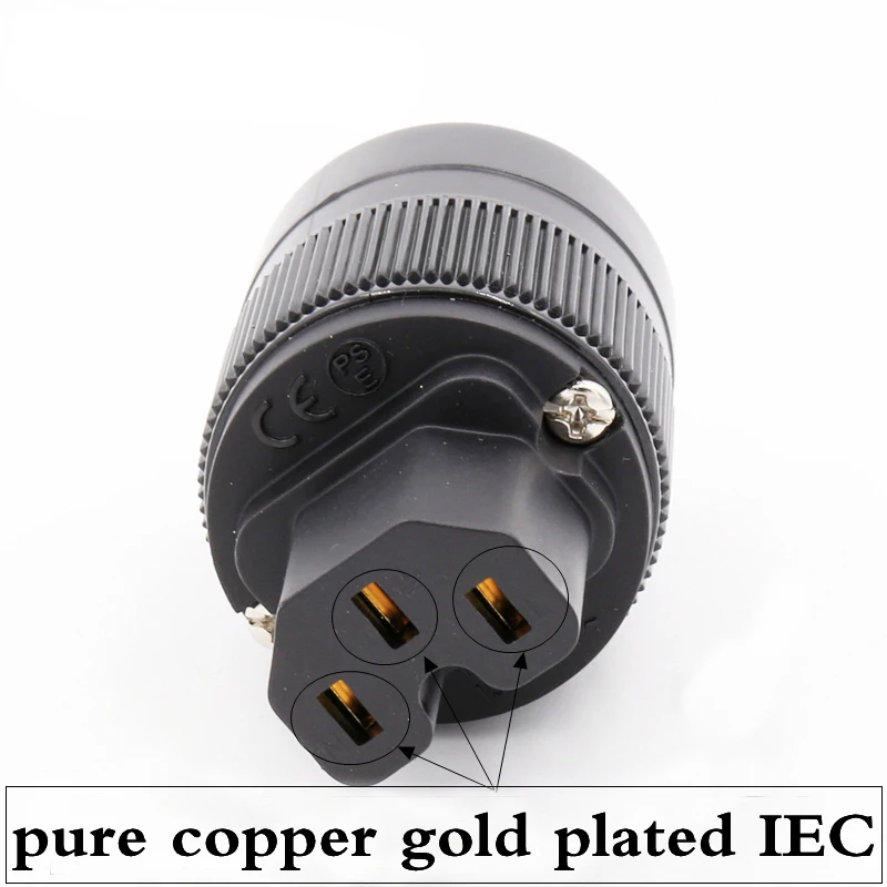 

C078G 2pcs female Hifi audio pure copper Gold plated UK/EU/US/AU IEC female connector for DIY power cable