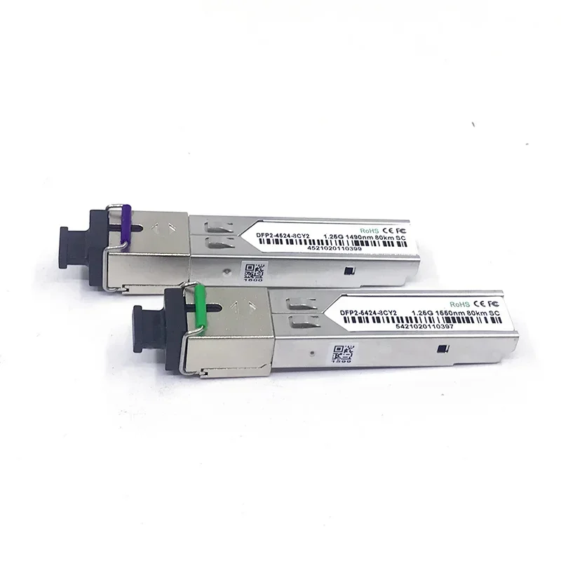 2 шт. 1 пара DFP2-5524-8CY1D Tx1550nm Rx1490nm DFB лазер 1G одномодовый Bidi SFP 80 км SC 25G