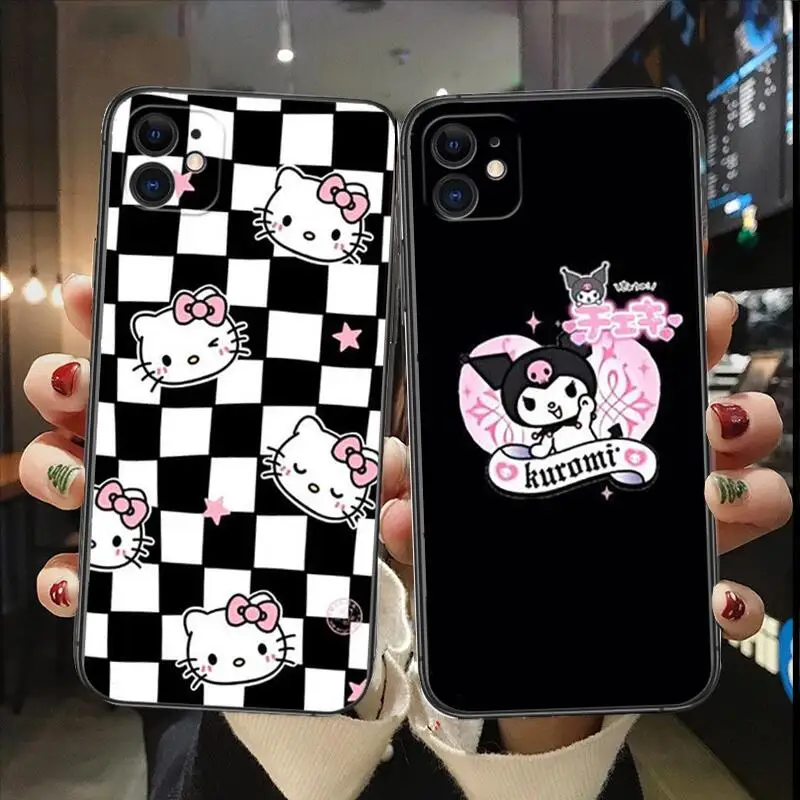 

Kuromi Hello Kitty phone Case For IPhone 13 12 11 Pro Max Mini SE XR X XS Max 8Plus 7plus 6 6S New Shell phone Case