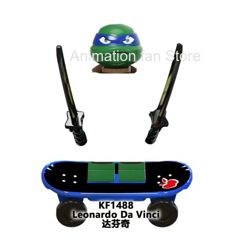 

Mini Figures Building Blocks Tortues Ninj Teenage Mutant Single Game Series Character Accessories Head Cape Moc Toys Kf6125