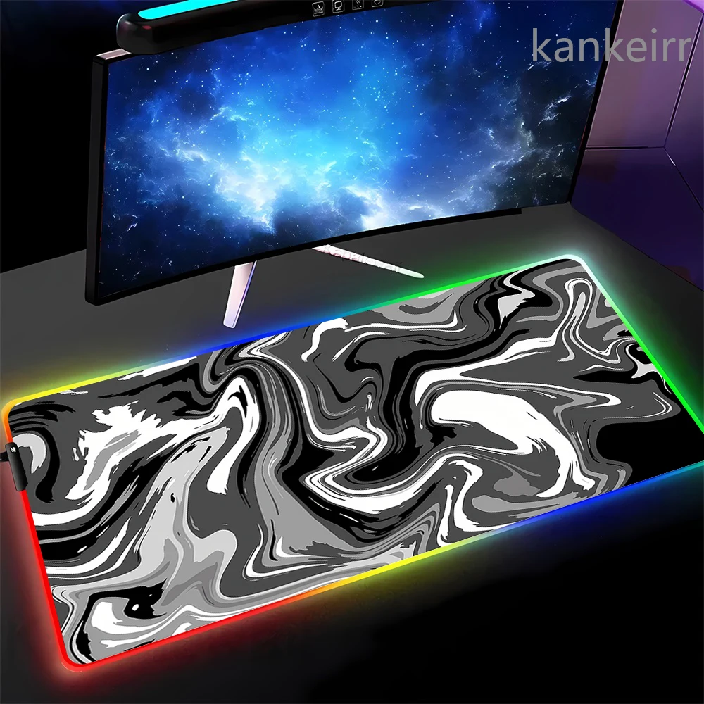 RGB Pink Strata Liquid Коврик для мыши ПК Геймер Клавиатура Люминесцентный коврик