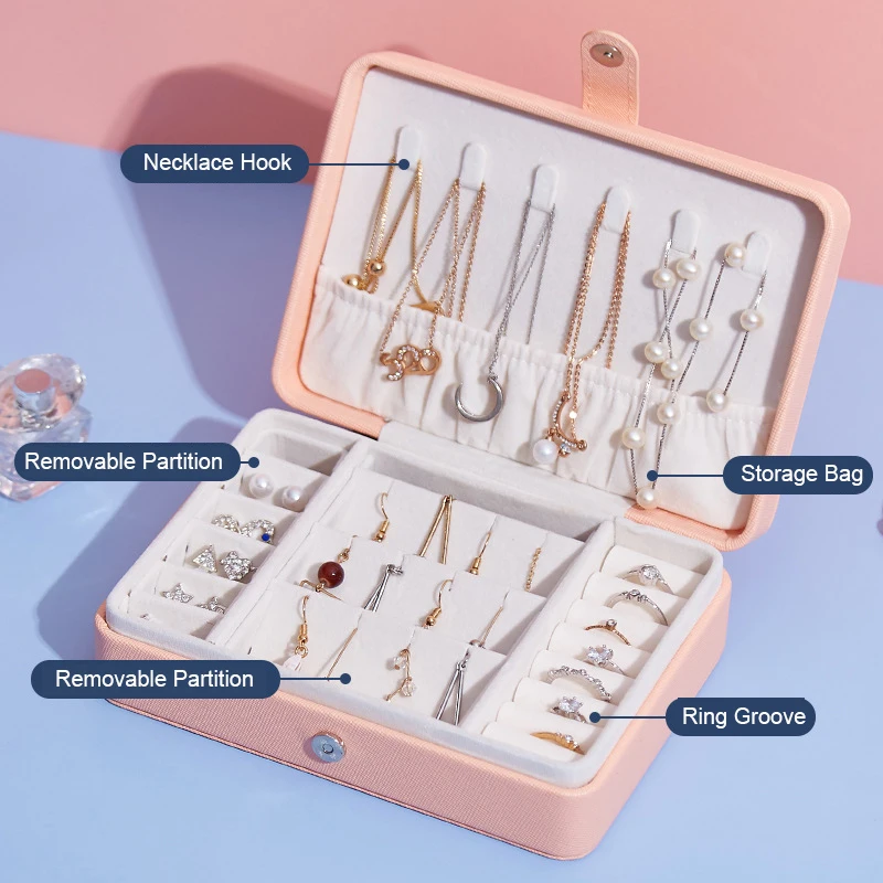 Fashion Jewelrys Packaging Display High Capacity Earrings Ring Organizer Box Women Necklace Storage Case Accessories Supplies