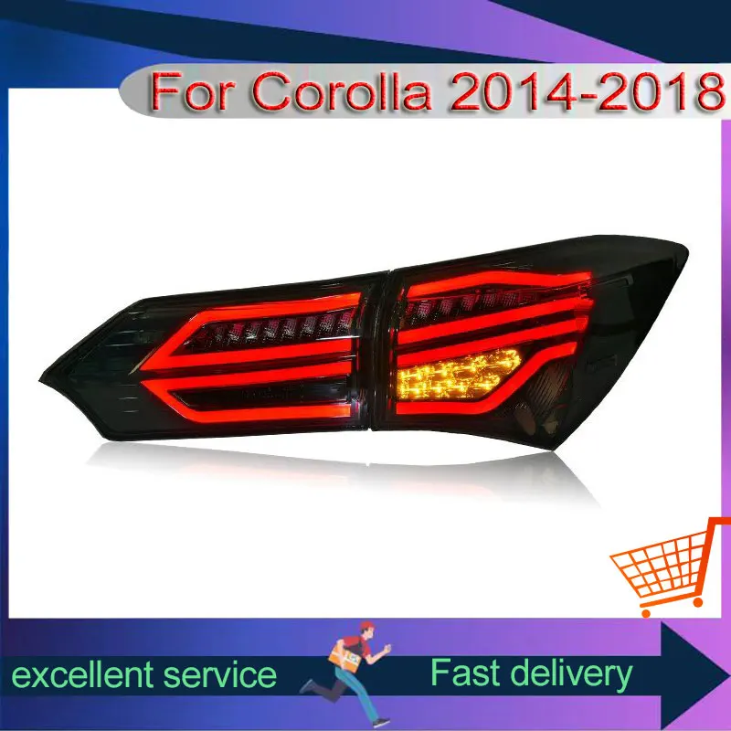 Стайлинг автомобиля Toyota 2014-2017 Corolla обновленный задний фонарь DRL светодиодный