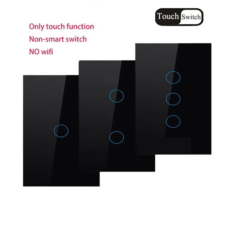 

Us Standard Touch Wall Light Switch Luxury Glass Vitreous Screen with Wifi Wireless Connect App Remote 110-240V 10A