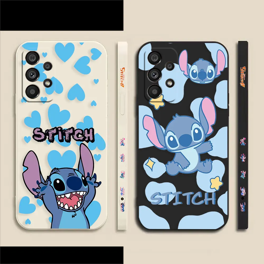 

Cartoon Lilo & Stitch Phone Case For Samsung Galaxy A73 A72 A71 A53 A52 A51 A42 A32 A31 A23 A22 A21S 4G 5G Colour Liquid Case