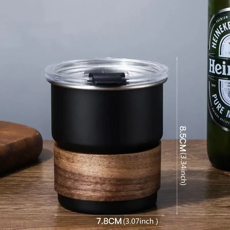 300 мл американская кофейная чашка из нержавеющей стали портативная и с крышкой