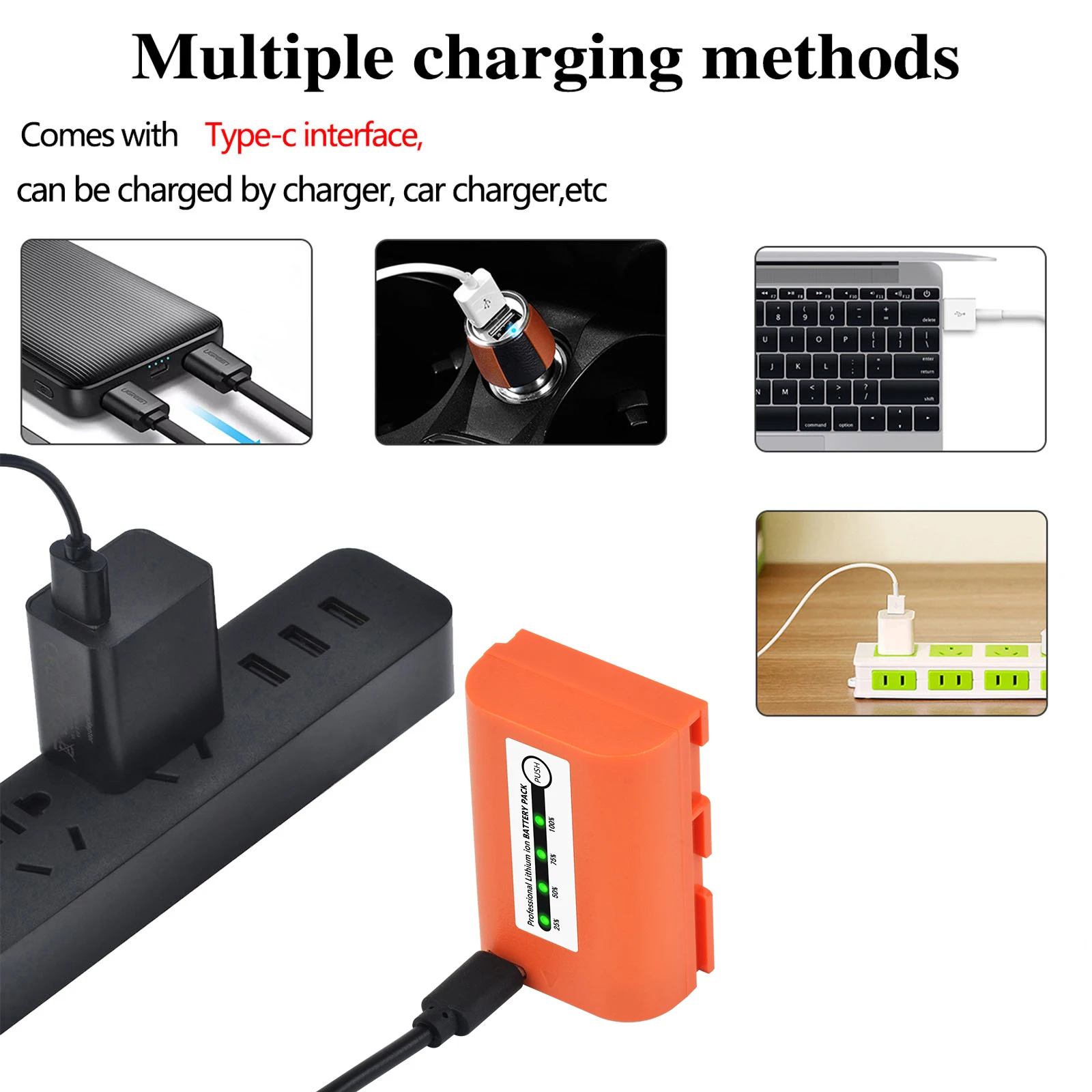 Аккумулятор Batmax 2800 мАч LP-E6N с входом Type-C для Canon EOS R7 R6 5D Mark II III 5DS R 60D 70D 80D 7D mark