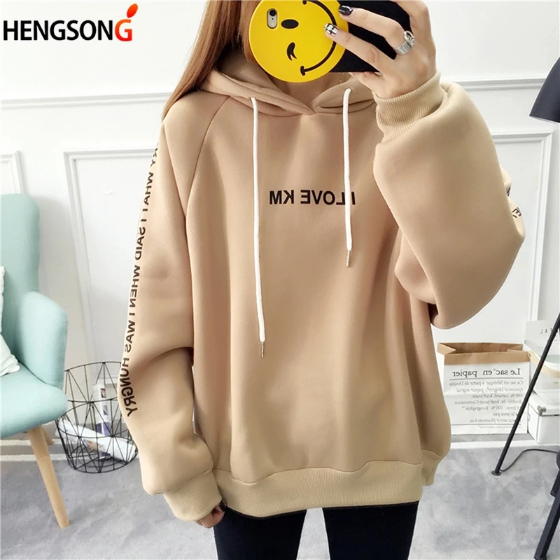 

Autumn Women Skateboarding Hoodies Letter Pullover Harajuku Loose Oversized Hip Hop Hoodie Top Warm Outerwear