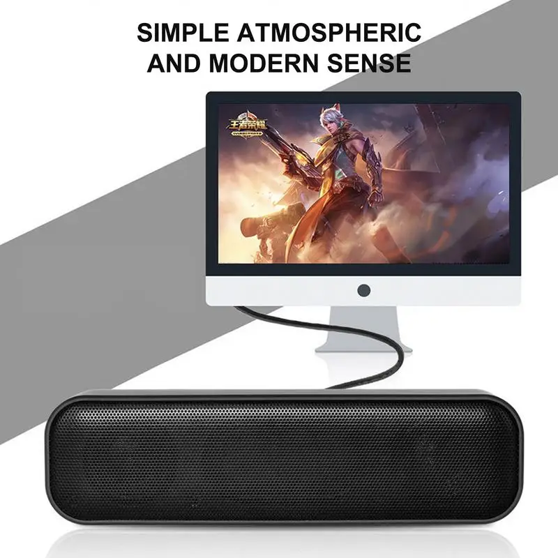 Computer Soundbar Speakers USB Wired Stereo PC Speakers Stereo 3D Sound Small Sound Bar For Desktop Laptop Notebook Tablet Party
