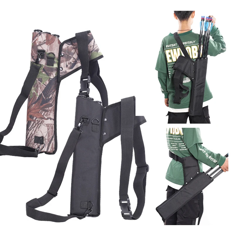 

Archery 3 Tube Lightweight Back Arrows Quiver Dual Use Adjustable Compact Hip Arrows Bag Molle System Hanged for Target Shooting