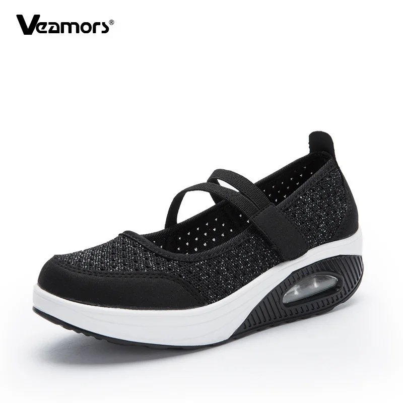 Купи Fashion Women's Shoes Thick-soled Air Cushion Shoes Mary Janes Breathable Casual Sports Ladies Outdoor Footwear Zapatos De Mujer за 779 рублей в магазине AliExpress