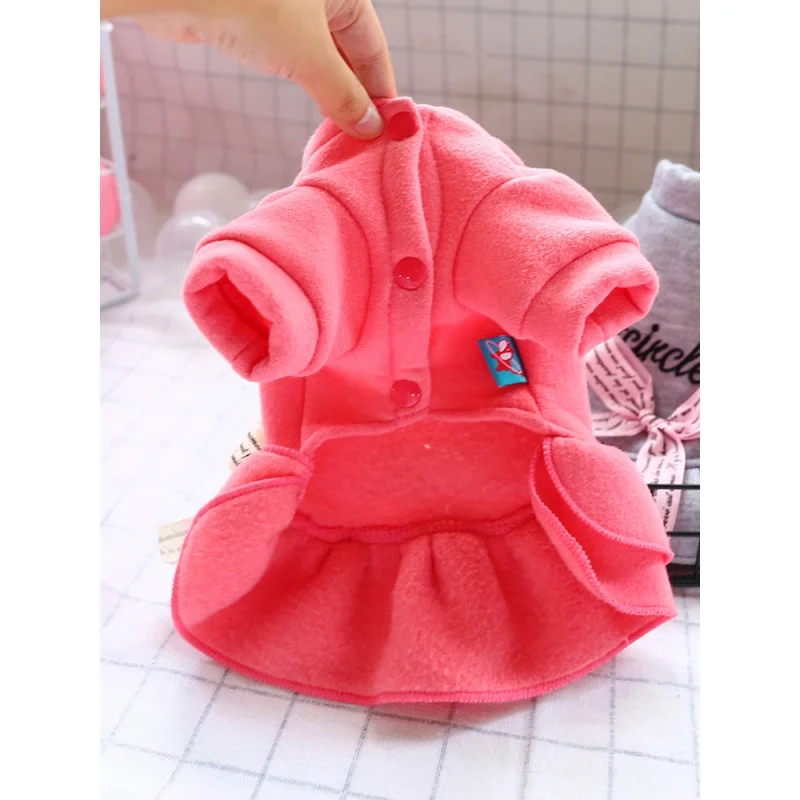 

Winter Autumn Dog Cat Dress Coat with letter bowknot puppy dog clothing teddy poodle clothes for Dogs small pet