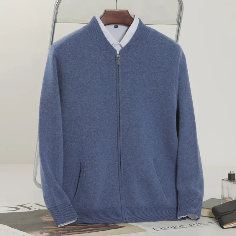 Осень/зима 2023 свитер из овечьей хлопка чистого горного мужской кардиган с