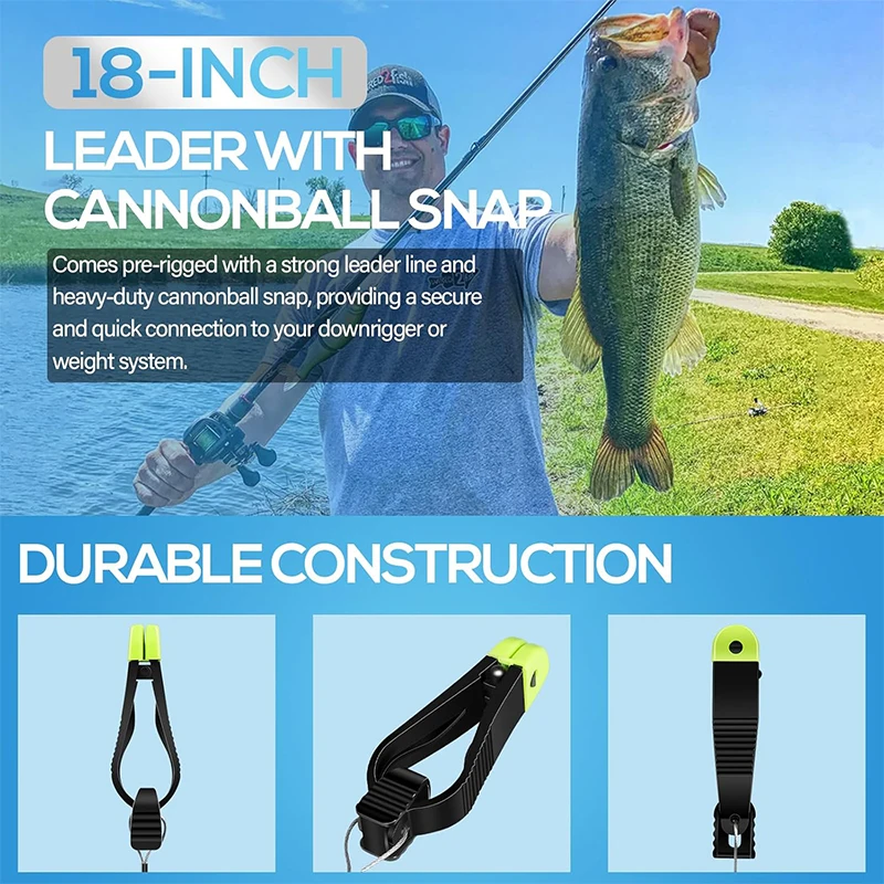 Фото Мини-устройство для сброса лески Power Grip Plus 1181 с 18-дюймовым поводком и застежкой-пулей, устройство для сброса лески для дайвинг-риггера, регулируемое натяжение №4