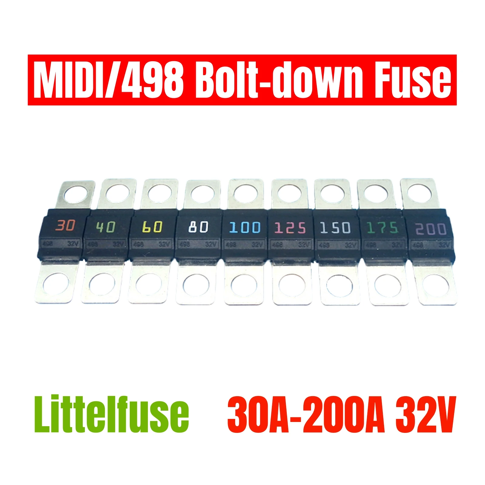 1 шт. оригинальный предохранитель LF Bolt-down 498/MIDI плоский 30A 40A 50A 60A 70A 80A 100A 125A 150A 175A 200A