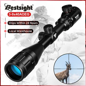 Охотничий прицел Bestsight 3-9x40 AOEG, тактический оптический прицел, оптический прицел с красной и зеленой подсветкой, охотничьи прицелы для страйкбола, пистолета