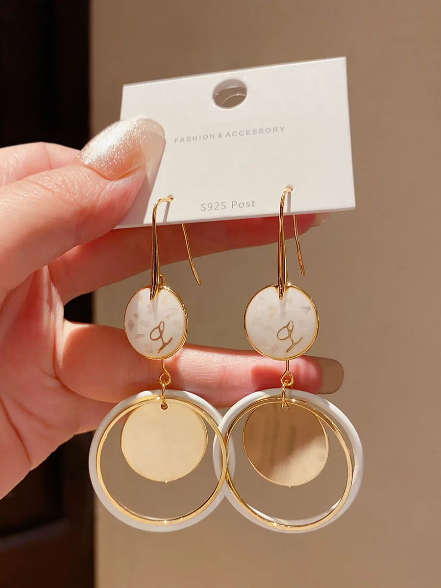 Высококачественные длинные круглые серьги в стиле ретро с преувеличенным